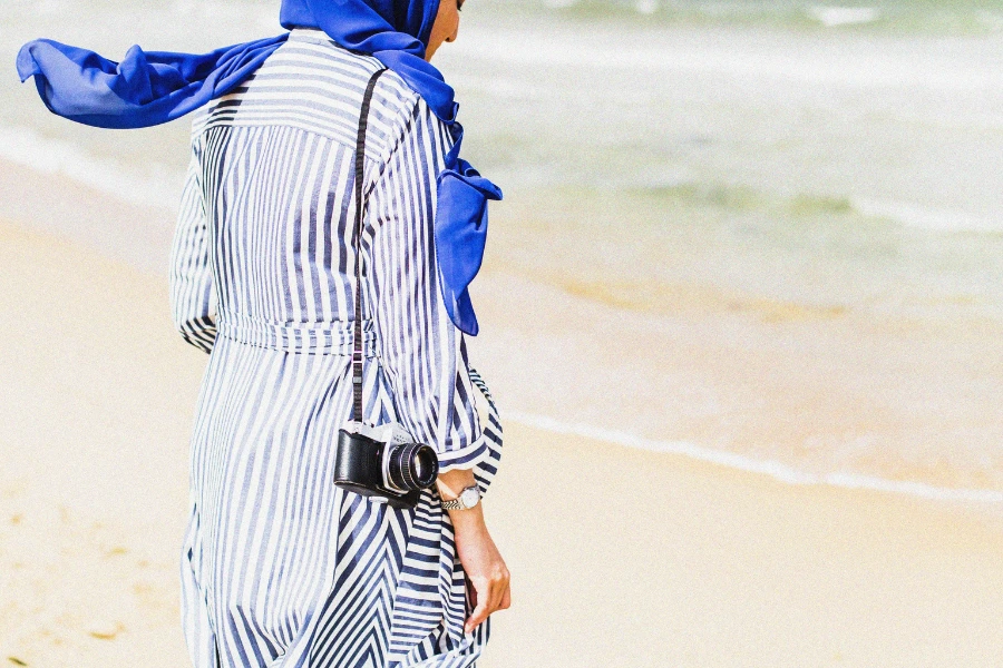 Women's stylish beach vacation outfit for summer