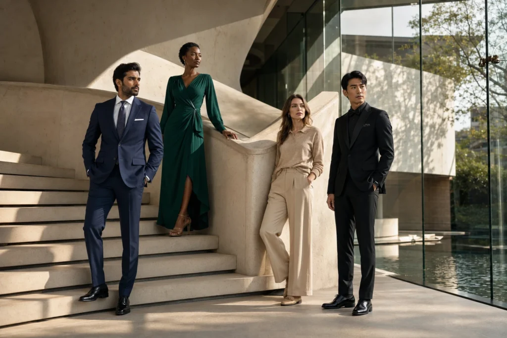 Fashion outfits suitable for business meetings, weddings, interviews and casual occasions.
