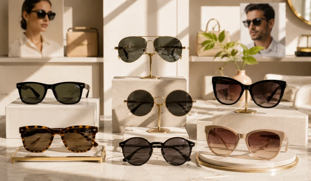 Fashion accessories guide featuring stylish sunglasses for men and women