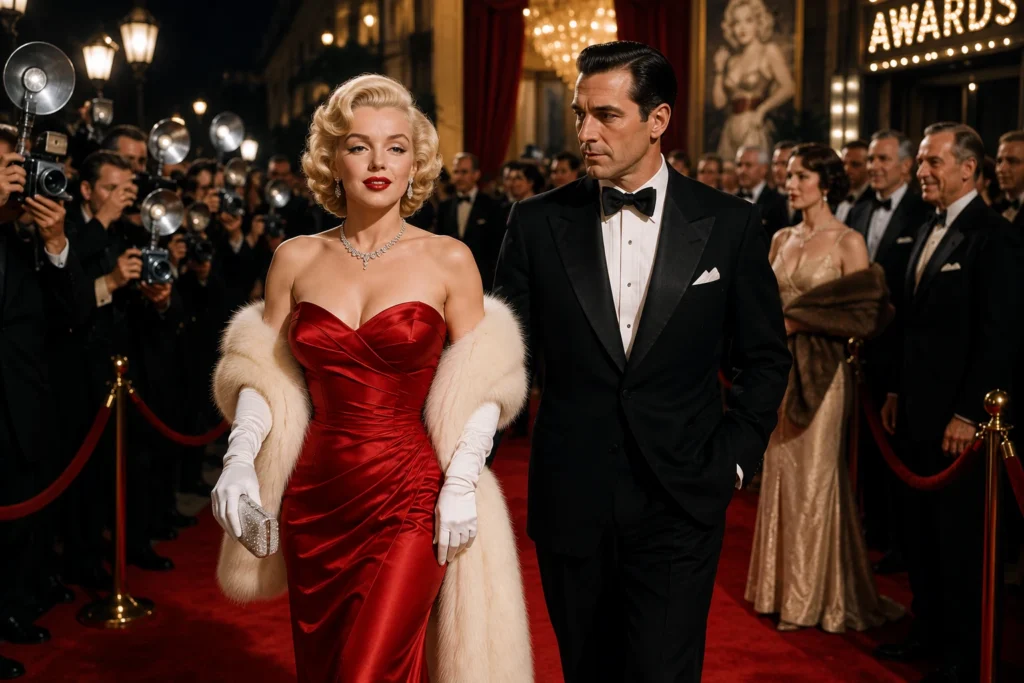 Elegant red carpet fashion inspired by classic Hollywood style