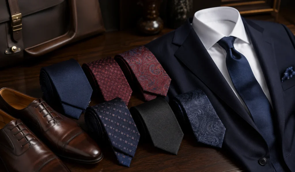 Fashion accessories guide featuring classic men's neckties for formal occasions