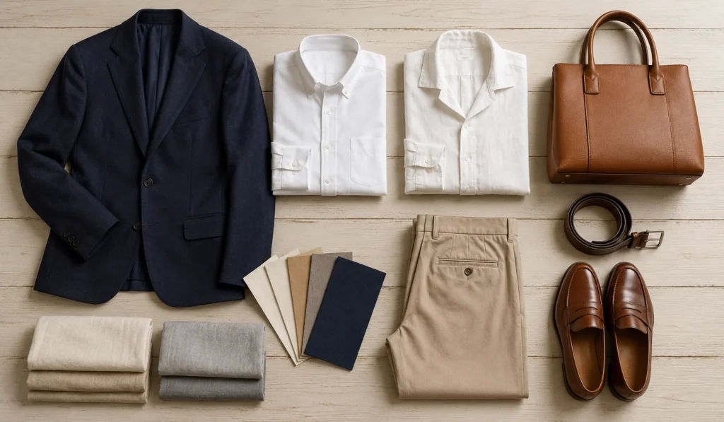 Neutral colour palette for smart casual fashion
